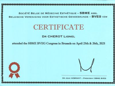 Certificat Lionel Cherot SBME - BVEG 2025